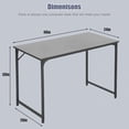 thumbnail image 4 of Computer Desk 48'' Simple Desk with Adjustable Feet, Large Office Desk with Metal Legs, Modern Steel Frame Wood Study Desk for Home Office, Black, 4 of 7