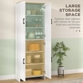 thumbnail image 4 of HOMCOM Armoire de Garde-Manger de Cuisine 67 Pouces à 4 Portes avec Tablettes Ajustables, 4 of 10