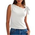 thumbnail image 1 of Timegard Womens Tank Tops Sleeveless Knot Strap Solid Color Comfy Slim Casual Cropped Tee Blouse Summer, 1 of 7