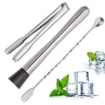 thumbnail image 1 of Ensemble d'Outils de Bar à Domicile 3 Pcs en Acier Inoxydable, Cocktail Muddler et Cuillère à Mélanger, 1 of 9