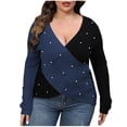 thumbnail image 1 of Cameland Oversized Sweaters for Women Plus Size Fashion Long Sleeve Loose Color Block Blouse Pullover Sweaters Jumper, 1 of 4