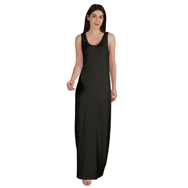 Inkmeso Basics Robe Longue Débardeur Sans Manches pour Femmes Décontractée d'Été de Tous les Jours en Jersey