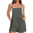 thumbnail image 1 of Gspmoly Shorts , Combinaison Courte à Bretelles Sans Manches Décontractée d'Été pour Femmes, Mode, Shorts de Randonnée pour Femmes, Économies d'Été, Gris Foncé S, 1 of 9