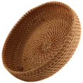 thumbnail image 3 of Handmade Autumn Rattan Weaving Round Storage Basket Fruit Dish Rattan Bread Basket for Kitchen Food Picnic Bread Sundry Mini Container, 3 of 10