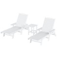 thumbnail image 1 of Bayport Outdoor 3PC HDPE Plastic Reclining Chaise Lounge/Table Set White, 1 of 6