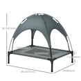 thumbnail image 3 of PawHut Elevated Cooling Pet Bed with Canopy for Medium-Sized Dogs Grey, 3 of 10