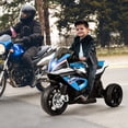 thumbnail image 3 of Gymax 12V Kids Ride on Motorcycle Licensed BMW 3 Wheels Electric Toy w/ Light & Music Blue, 3 of 9