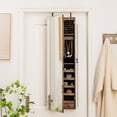thumbnail image 3 of Costway Mirrored Jewelry Cabinet Jewelry Organizer w/2 LED Lights Rustic Brown, 3 of 8
