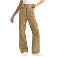 thumbnail image 1 of LOVZFMLL Pantalon pour Femme, Salopette Décontractée Unie Taille Haute d'Extérieur avec Poches Kaki, m, 1 of 7