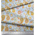 thumbnail image 3 of Soimoi Blue polyester Crepe Fabric Mandala & Paisley Printed Craft Fabric by the Yard 42 Inch Wide, 3 of 4
