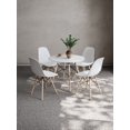 thumbnail image 2 of Modern White Dining Table Set For 4, Featuring 4 Eiffel Dining Chairs With Eiffel White Dining Table, 2 of 6