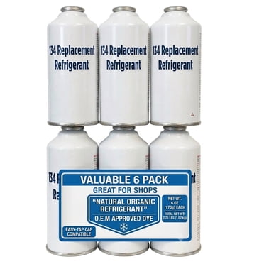 6 Cans 6oz 134 Replacement for R134a Refrigerant