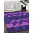 thumbnail image 3 of Ahgly Company Tapis d'Intérieur Lavable en Machine Carré Transitionnel Violet Prune, 8 Pieds Carré, 3 of 7