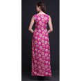 thumbnail image 4 of Bimba Robe Longue Décontractée à Imprimé Floral pour Femme, Col en V, Sans Manches, Fente avant, X-Grand, 4 of 5