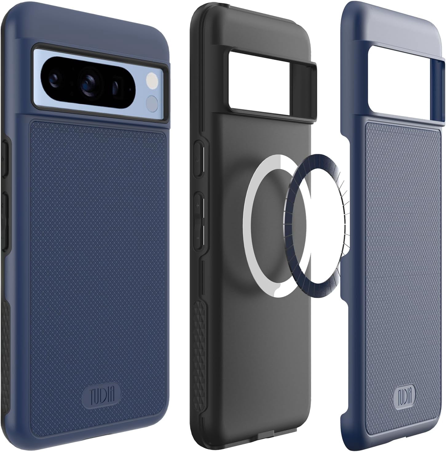 Phone Case for Google Pixel 8 Pro, TUDIA [MergeGrip] [MagSafe Compatible] Military Grade Dual Layer Heavy Duty [Built-in Magnet] Phone Case Cover (Indigo Blue)