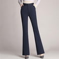 thumbnail image 4 of Womens Trousers Plus Size Bell Bottom Trousers Ttraight Tigh Waist Work Pants, 4 of 9