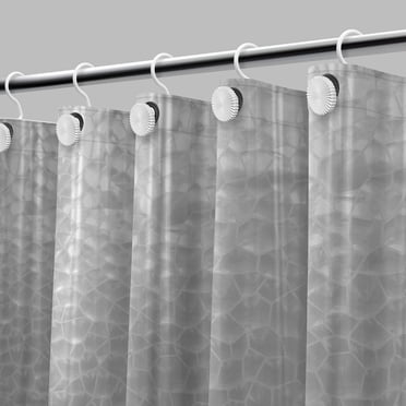 Acento Doublure de Douche en PEVA avec Oeillets Noirs, Toucher Doux, 72 Pouces x 72 Pouces, Transparent