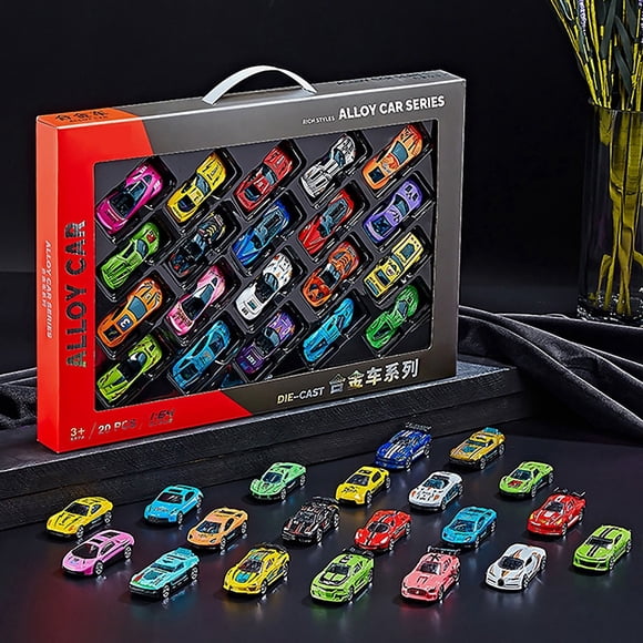 wycnly Toys Children's simulation 1:64 small car set gift box inertial skidding racing car model toy car 20 only, boys and girls holiday gift birthday gift Toys for Ages Winter Savings