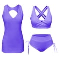 thumbnail image 1 of DGMIOCS Women's High Waisted Two Piece Swimsuit Plus Size Bikini Purple M, 1 of 9