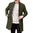 thumbnail image 1 of LOVZFMLL Manteau Trench pour Homme à Boutons, à Col, Long, Décontracté, Ample, à Manches Longues, Manteau d'Automne et d'Hiver, Pardessus, Vêtement d'Extérieur avec Poches, 1 of 2