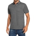 thumbnail image 1 of EGNMCR Mode T-Shirt Décontracté pour Homme Ajusté à Col Rabattu Uni à Manches Courtes Hauts Blouse, 1 of 6