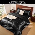 thumbnail image 2 of MR&HM Ensemble de Couette Grand Noir, Satin Réversible, 2 of 8