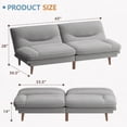 thumbnail image 4 of Homall Canapé-Lit Futon avec Dossier Réglable et Accoudoirs Réglables à Cinq Angles Canapé pour Petits Espaces Salon Bureau, 4 of 7