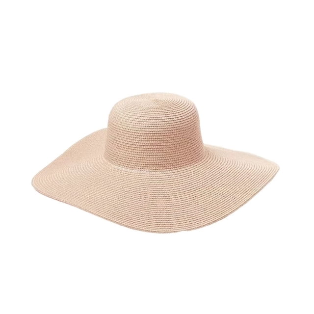 WZXFASHION Summer Solid Color Fashion Rhinestone14cm Oversized Sun Hat Ladies Beach Hat Travel Foldable Hat Clothing Shoes & Accessories Red One Size