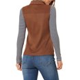 thumbnail image 3 of INSPIRE CHIC Veste Cargo Utilitaire pour Femme Sans Manches à Boutons devant en Faux Suède avec Poches TP Brun, 3 of 7