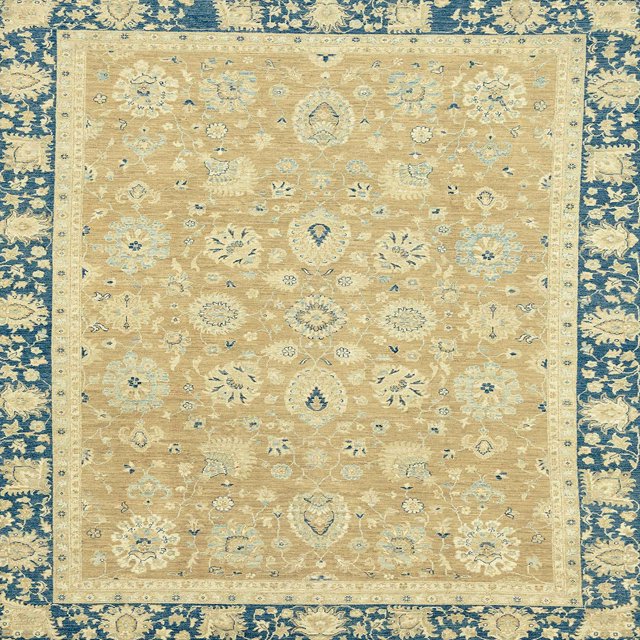 Ahgly Company Indoor Square Abstract Copper Green Oriental Area Rugs, 6' Square