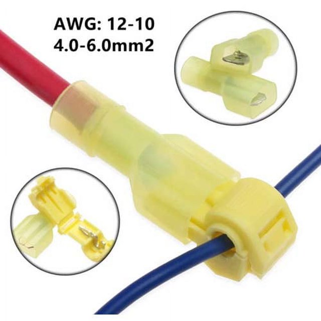 GQKB-2116-5 - KIT T-TAP CONN YEL 12-10AWG avec Borne Mâle Entièrement Isolée (5 pcs/pkg)