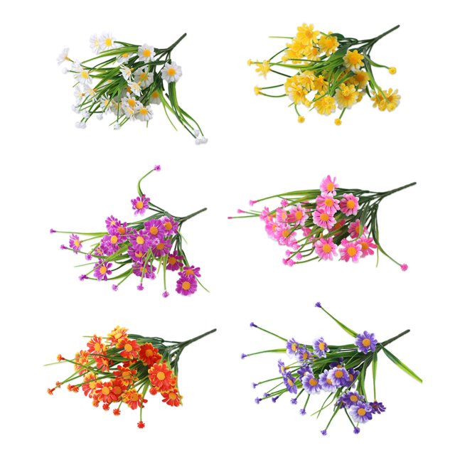 Baohd 5pcs/set Arrangement de Fleurs Artificielles Réalistes Entretien Bas et 1Set Rose Réaliste