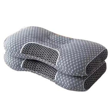 Cervical Neck Pillow – Contoured Orthopedic Memory Foam Pillow for Neck & Spine Support, Breathable Massage Design (2 Pack)