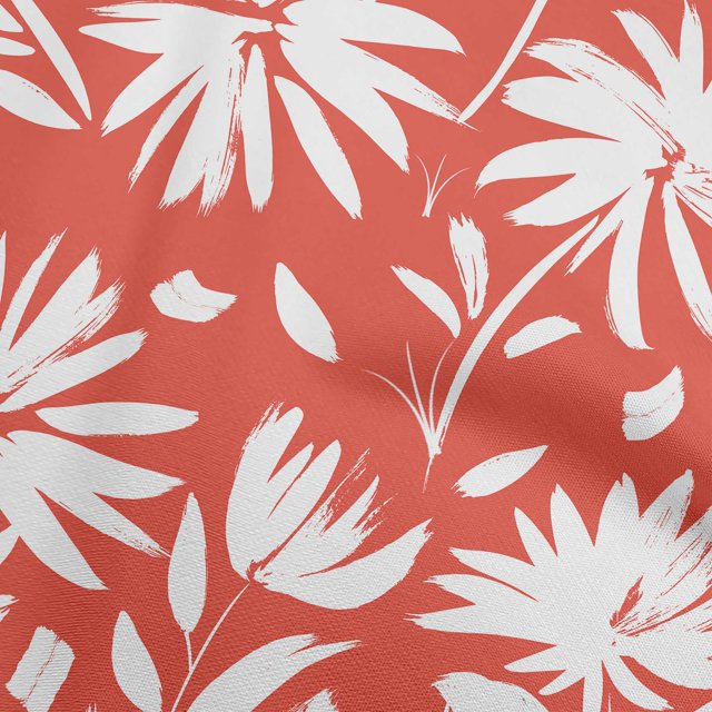 oneOone Georgette Viscose Rouge Pastel Tissu Feuilles et Floral Tissu pour Robe Tissu Imprimé Tissu au Mètre 42 Pouces de Large