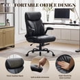 thumbnail image 4 of EDTara Executive Big and Tall Office Chair, 500lb Capacity, Leather Computer Desk Chair With Footrest, 90-155° Adjustable Reclining for Gaming or Work, 4 of 7