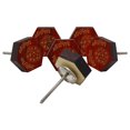 thumbnail image 3 of IBA Indianbeautifulart Boutons Rouges Gravés 10 Pcs Meubles Boutons Festonnés en Bois Tirette de Tiroir Rustique, 3 of 3