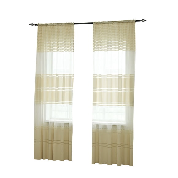 EGNMCR Curtains, Curtains for Bedroom Leaves Sheer Curtain Tulle Window Voile Drape Valance 1 Panel Fabric curtain