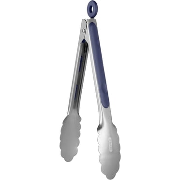 Pince de Cuisine en Acier Inoxydable 18/8: U-Taste Pince de Cuisson de 9 Pouces Résistante à la Chaleur avec Embouts Métalliques Robustes et Poignée en Silicone Antidérapante et Verrouillage Fluide pour Servir des Aliments Salade Gril BBQ (Bleu)