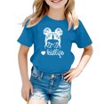 thumbnail image 1 of Chemises pour Bébé Fille Grandes Tailles Enfants Filles Imprimé Graphique Mignon Col Rond Manches Courtes T-Shirt Décontracté d'Été, 1 of 4