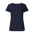 thumbnail image 3 of Dealovy Going out Tops for Women Short Sleeve Scoop Neck Tshirts Slim Fitted Soft Solid Color Comfy Basic Tees, 3 of 5
