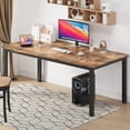 thumbnail image 3 of Kojooin Long Dining Table for 6 People, Large Rectangle Wood Kitchen Table with Sturdy Metal Legs, Modern Industrial Dining Room Table with Round Corner, 3 of 8