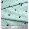thumbnail image 2 of Soimoi Green Rayon Crepe Fabric Gift Box & Bell Dots Print Fabric by the Yard 46 Inch Wide, 2 of 3