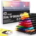 thumbnail image 3 of Colouring Pens 24 Colours Dual Brush Pens Felt Tip Pens Art Markers Drawing, Painting, Calligraphy, Colouring Books, 3 of 7