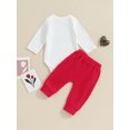 thumbnail image 4 of Honganda 0-18 Months Baby Boy Valentine's Day Outfit Letter Heart Long Sleeve Rompers Pants Set Fall Spring 2 Pcs Clothes, 4 of 9