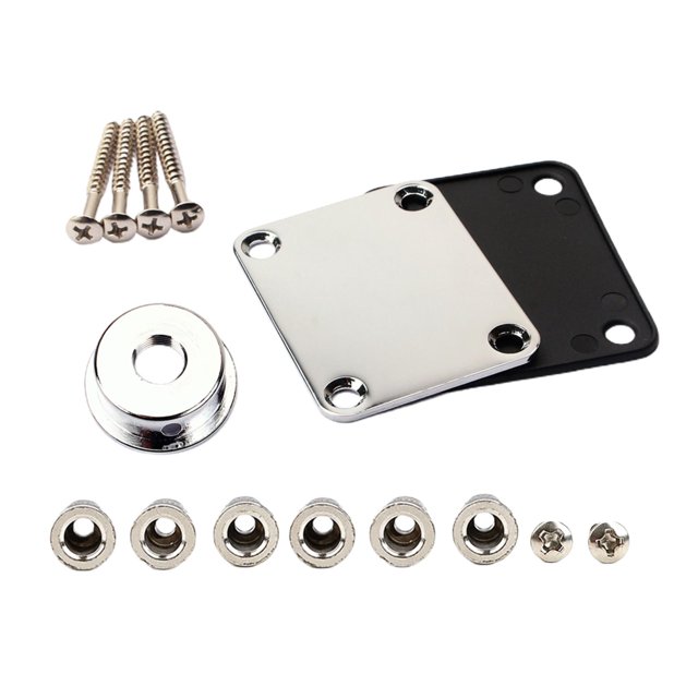 Esquirla Guitar Neck Plate Set Electric Guitar Hardware Set for Electric Guitars Bass Argent