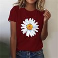 thumbnail image 1 of BVOFAR Hauts pour Femmes Été Tendance T-Shirts Graphiques Marguerite Décontractés Coupe Ample Blouses Col Rond Manches Courtes Chemises 2025, 1 of 4