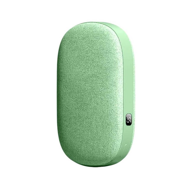 jesticaly Chauffe-Mains Électrique Banque d'Alimentation Numérique Réglable Chauffage Portable de Voyage Vert Clair