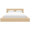 thumbnail image 1 of Nexera Kanso Low Profile Queen Platform Bed with Headboard, Natural Blonde Oak, 1 of 6