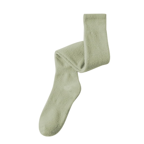 FhsagQ Socks Womens Socks Leather Women's Solid Color Thigh High Socks Winter Knee Warmth Cotton Thick Knit Socks Women Socks Red Womens Socks with Garter Green One Size