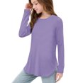 thumbnail image 1 of Plebaso Chemises à Manches Longues pour Filles Col Rond Hauts Décontractés Blouses Amples Unies pour Enfants Printemps Été, 1 of 7
